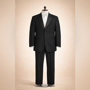 Principe Black Tuxedo Italian Wool Super 100s Biella 2PC